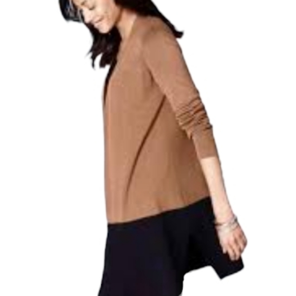 Jones New York Cardigan Sweater Taupe Black Color Block Pockets Plus Size 2X NEW